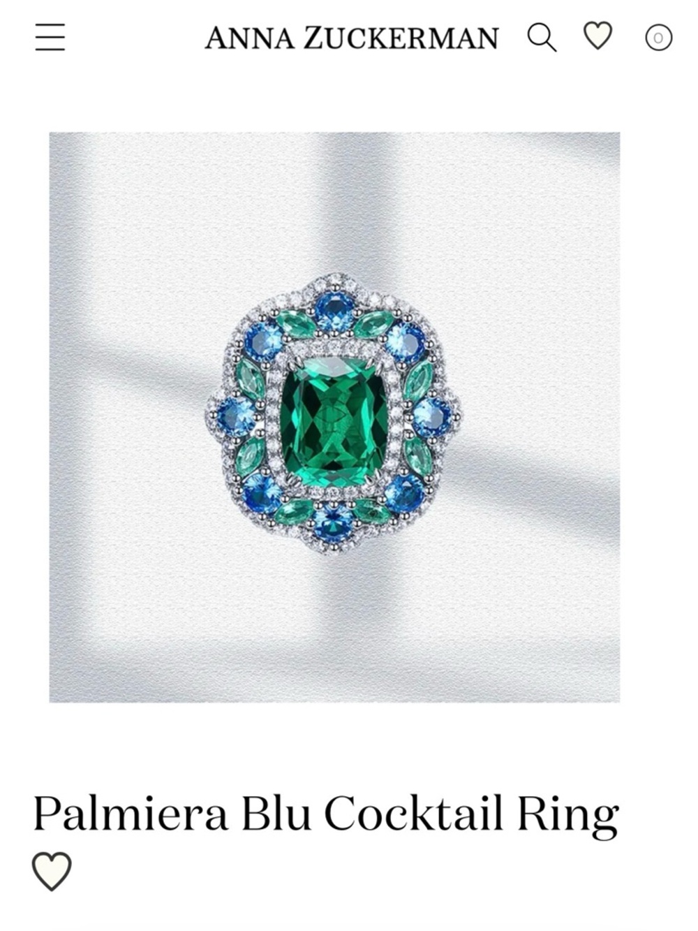 Anna Zuckerman emerald and topaz ring Size 7 - Picture 6 of 6